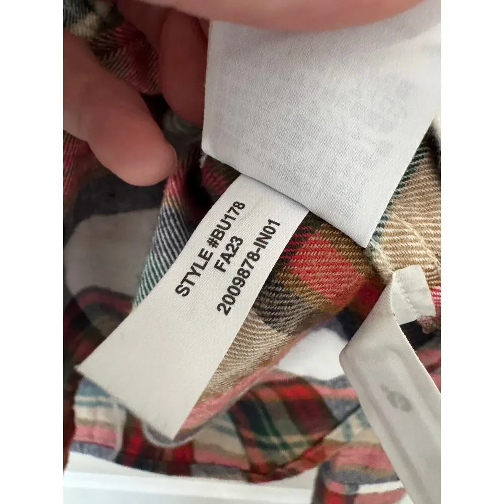 J. Crew Mens Classic‎ Plaid Flannel Shirt Long Sleeve Button Down Size Small